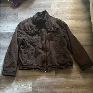 American Eagle Outfitters Dark Brown Canvas Military Jacket